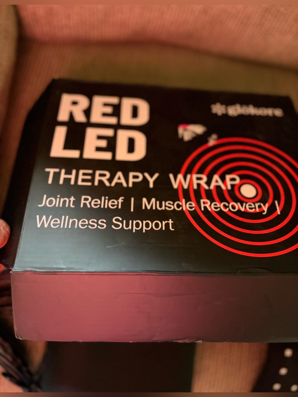 RED LED Therapy Wrap - Red and Black